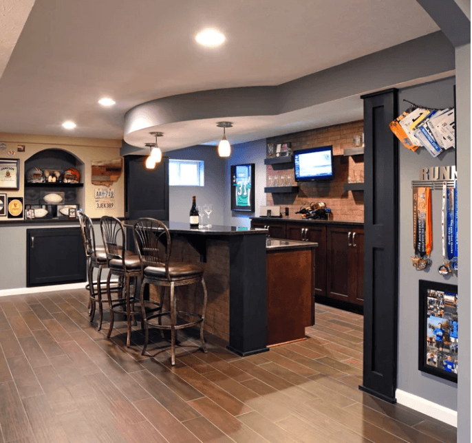 Basement home bar Overland Park KS