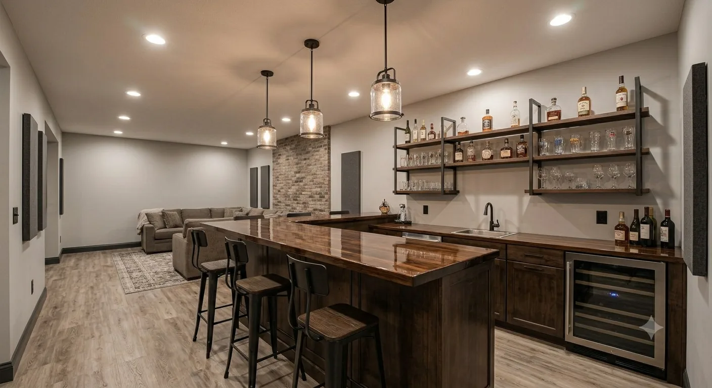 Basement home bar Overland Park KS